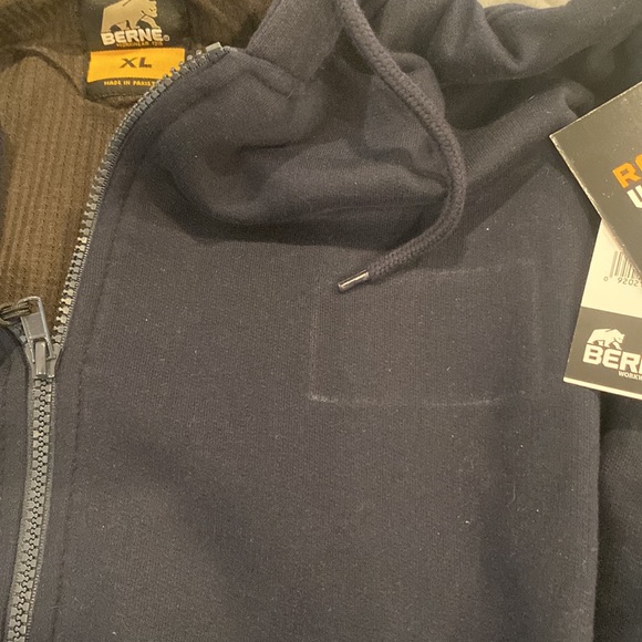 Berne Workwear Mens Jacket  Hooded Full Zip Front Pockets XL - Picture 3 of 9